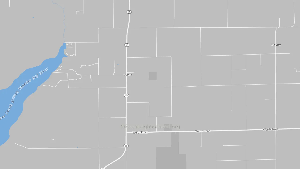 Bike Grade map of Spratt, MI