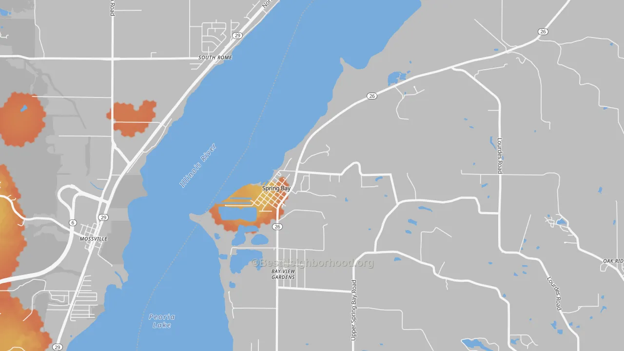 Bike Grade map of Spring Bay, IL