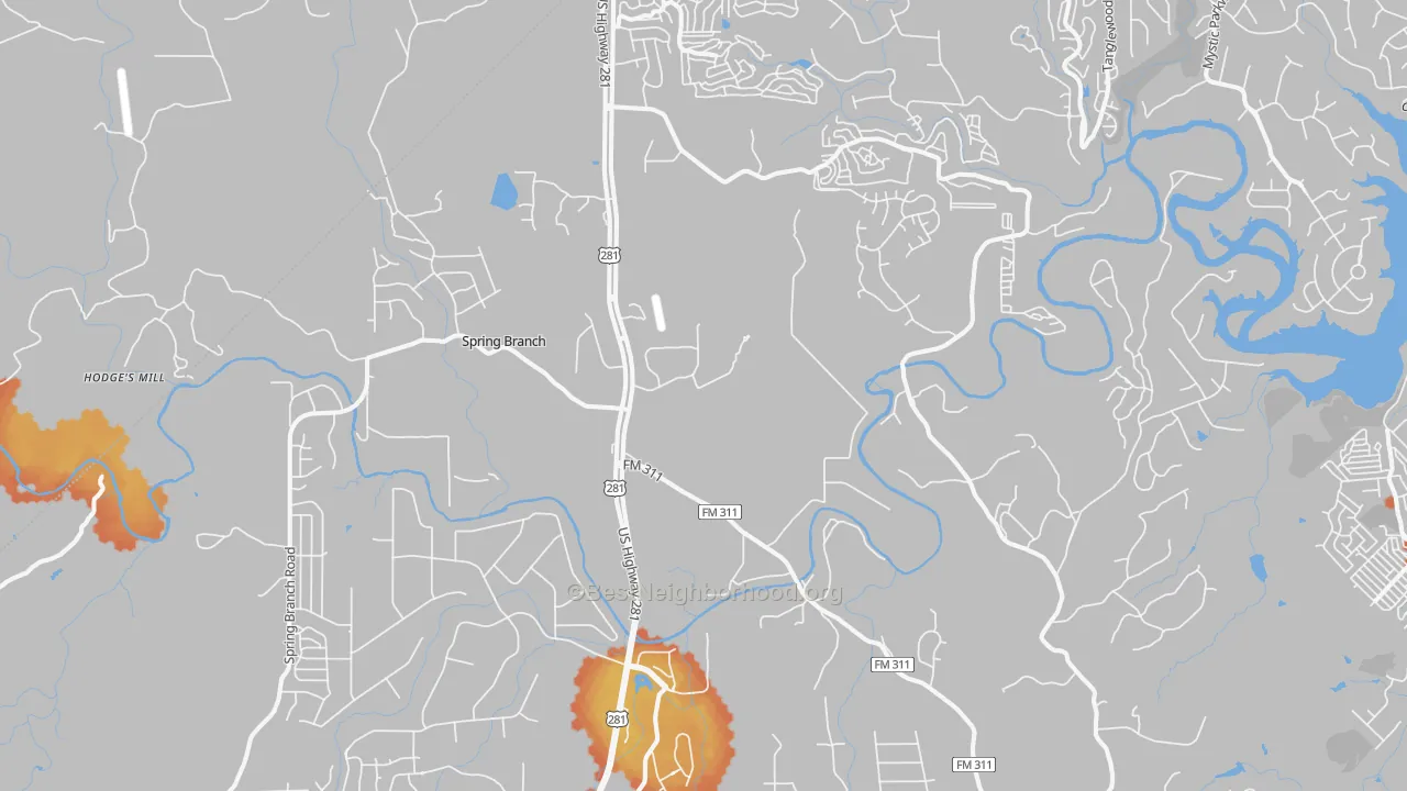 Bike Grade map of Spring Branch, TX