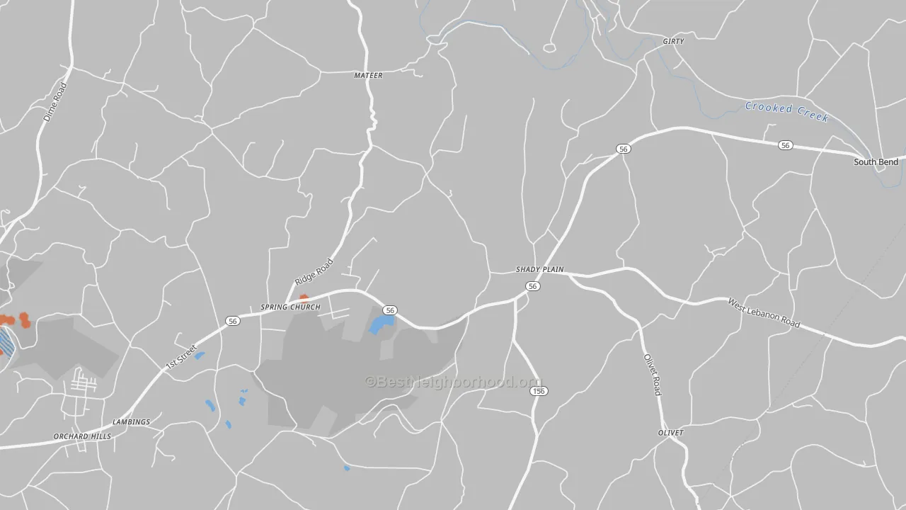 Bike Grade map of Spring Church, PA
