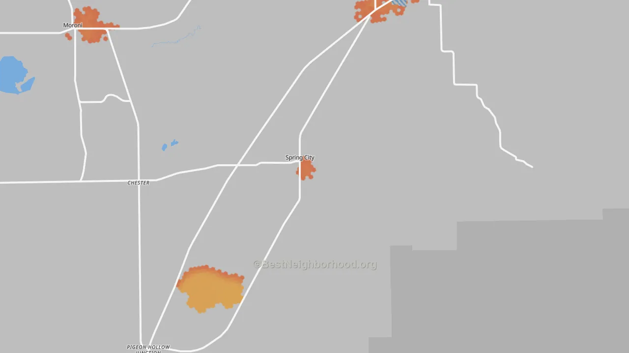 Bike Grade map of Spring City, UT