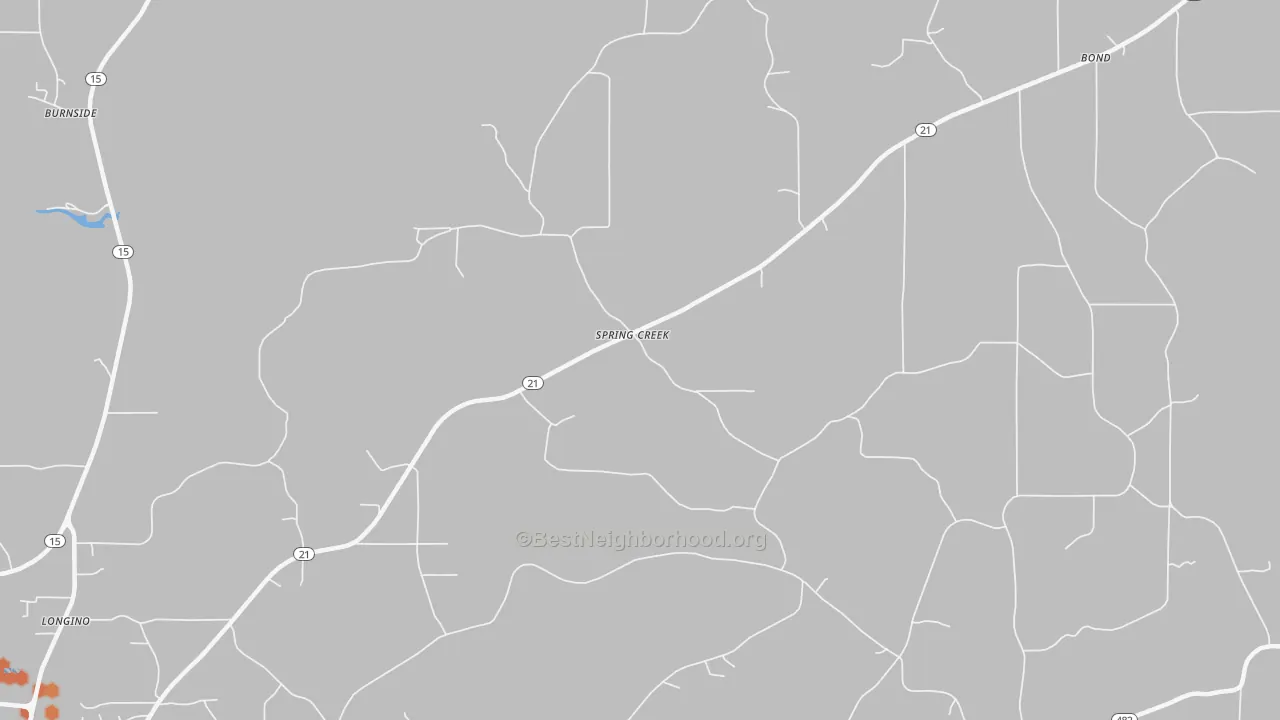 Bike Grade map of Spring Creek, MS