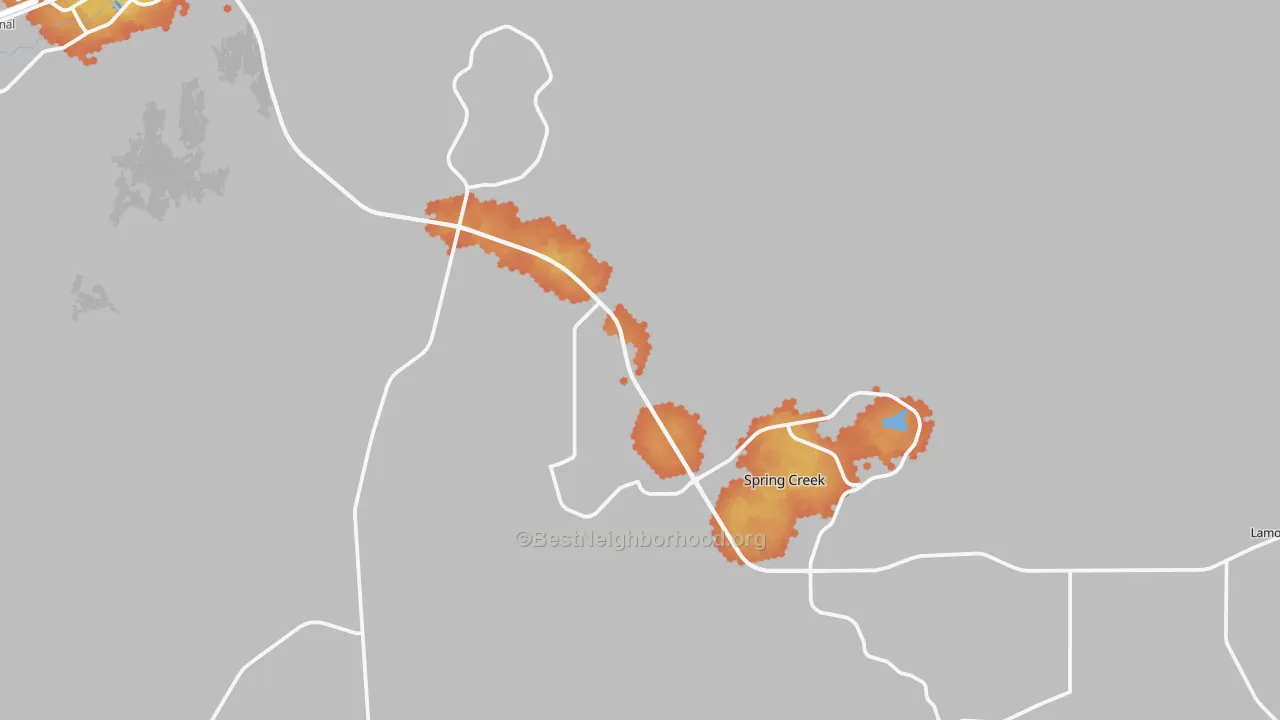 Bike Grade map of Spring Creek, NV