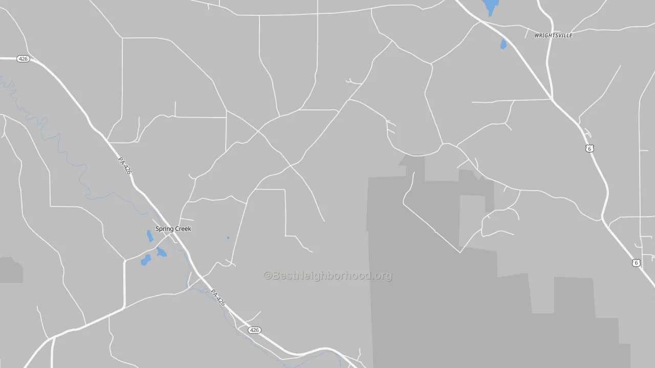 Bike Grade map of Spring Creek, PA