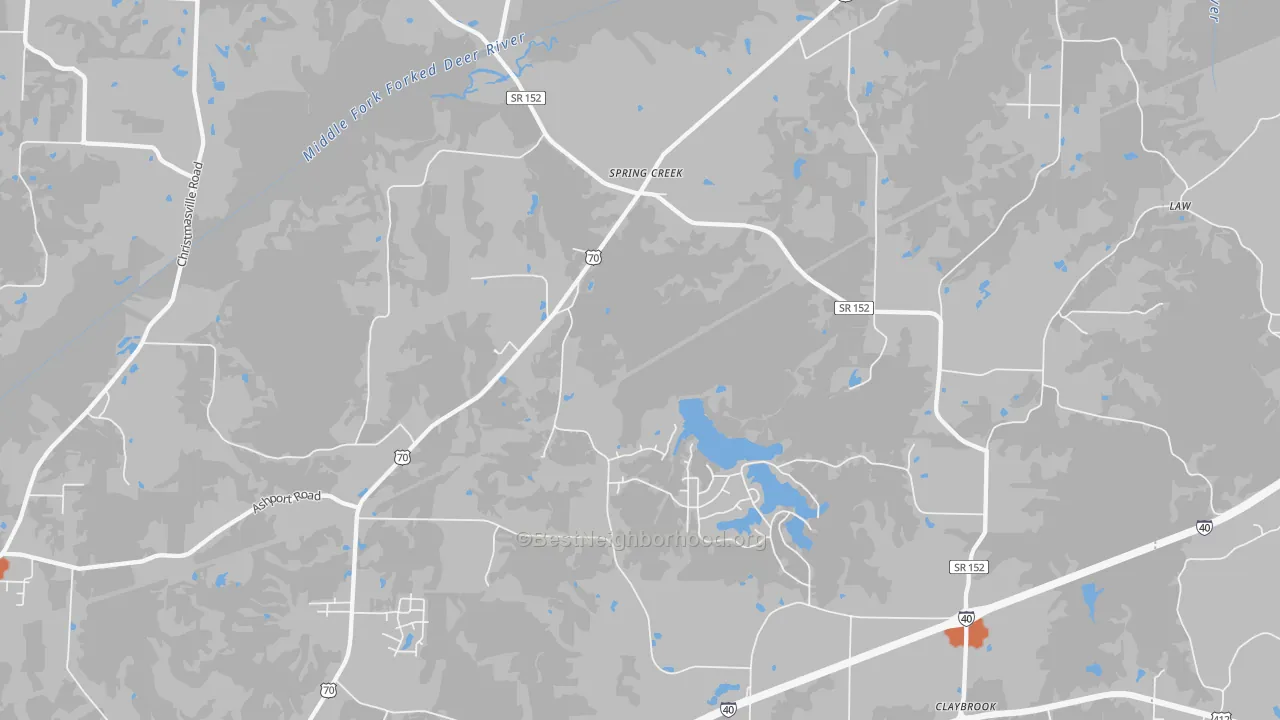 Bike Grade map of Spring Creek, TN