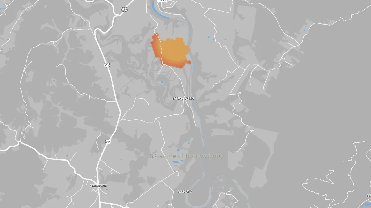 Bike Grade map of Spring Creek, WV