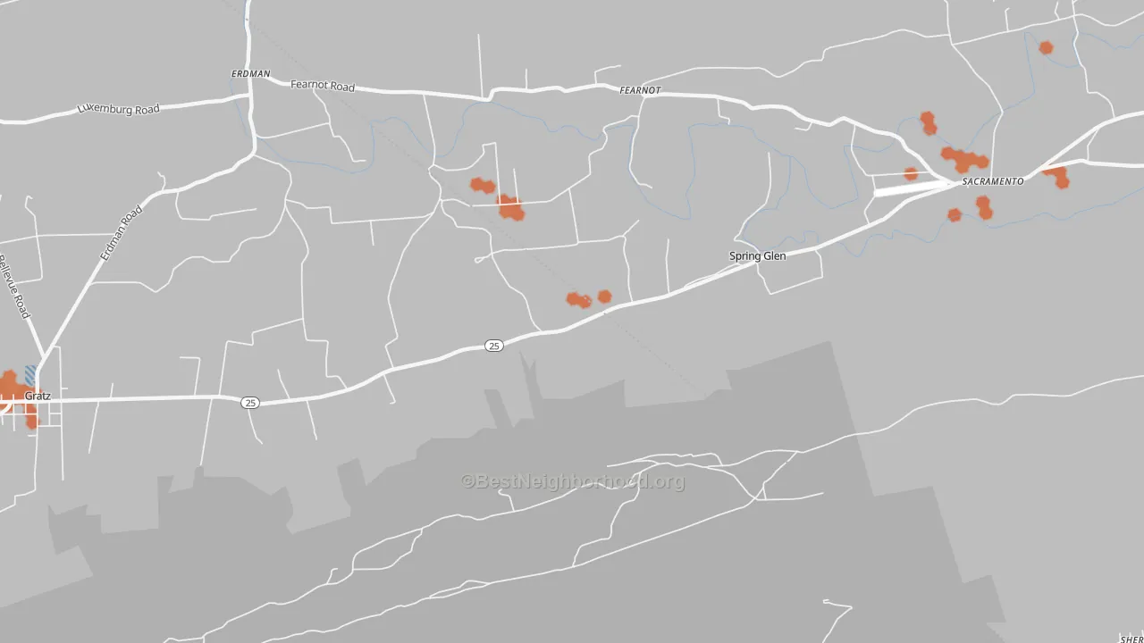 Bike Grade map of Spring Glen, PA