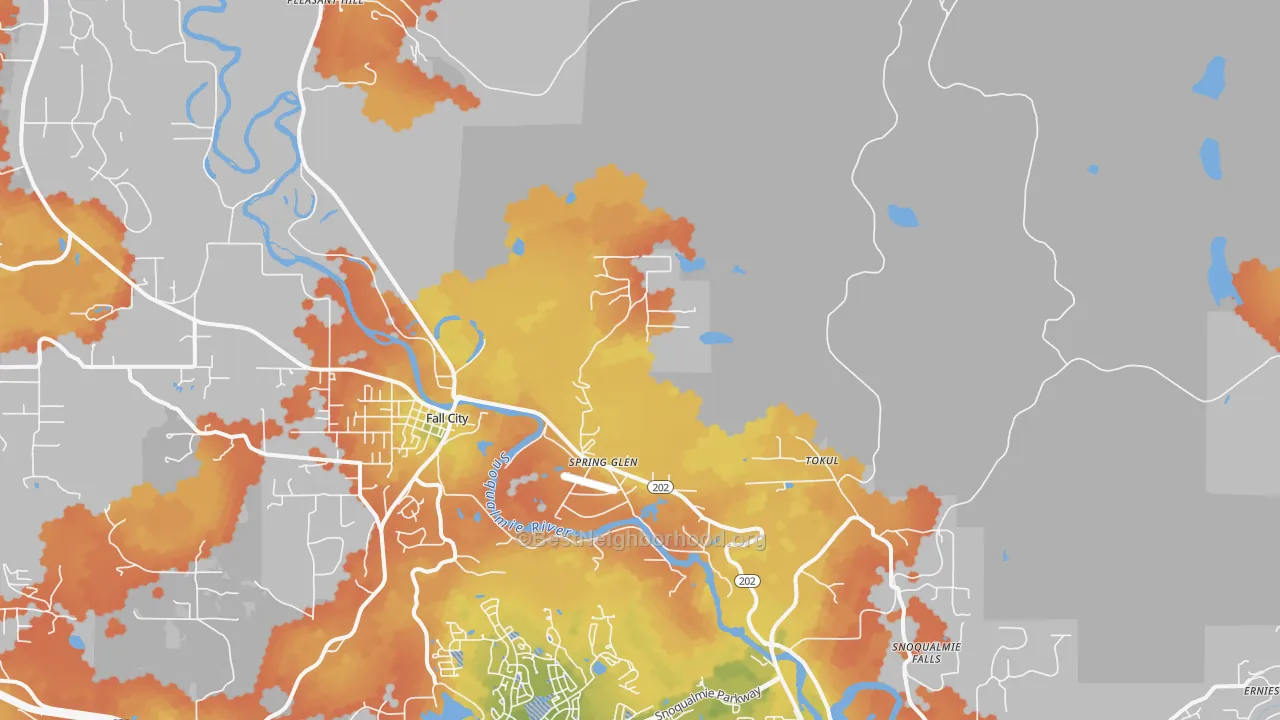 Bike Grade map of Spring Glen, WA