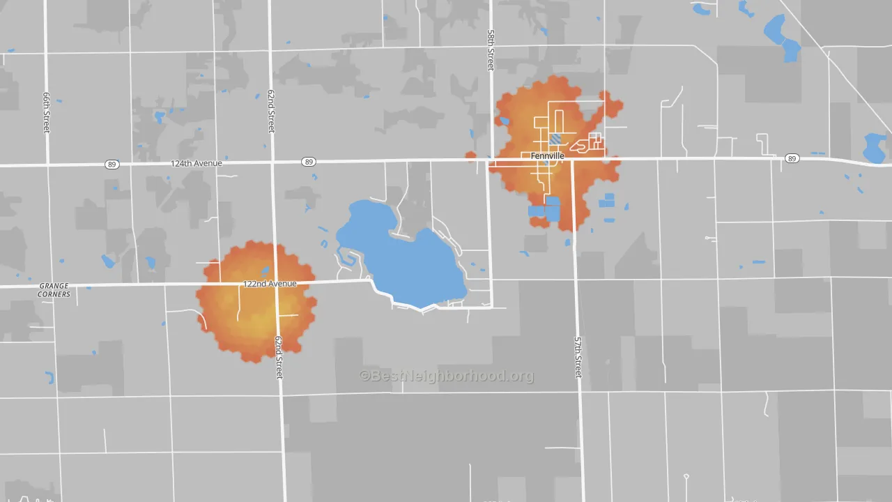 Bike Grade map of Spring Grove, MI