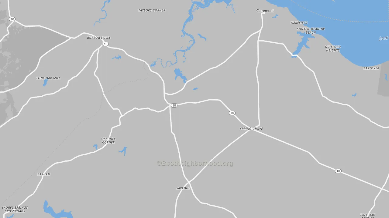 Bike Grade map of Spring Grove, VA