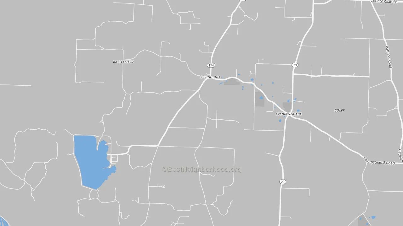Bike Grade map of Spring Hill, AR