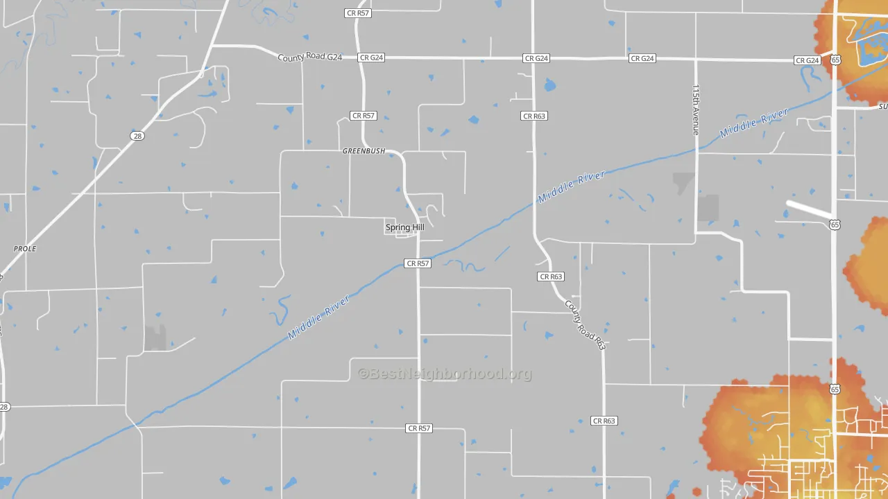 Bike Grade map of Spring Hill, IA