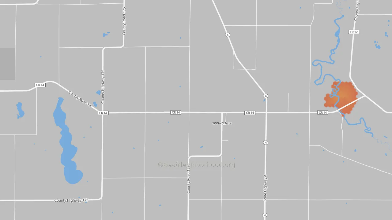 Bike Grade map of Spring Hill, MN