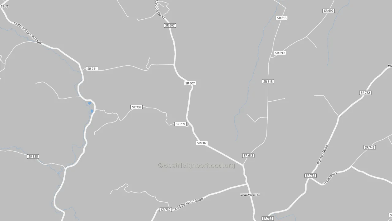 Bike Grade map of Spring Hill, VA