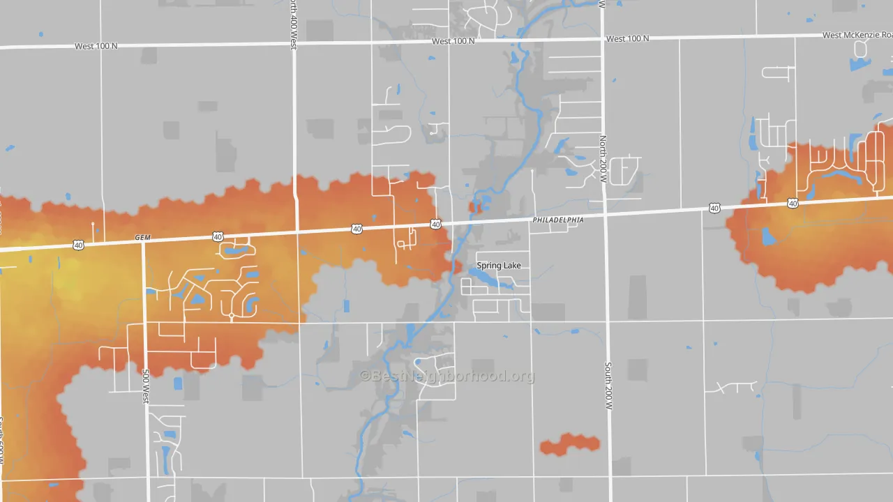 Bike Grade map of Spring Lake, IN