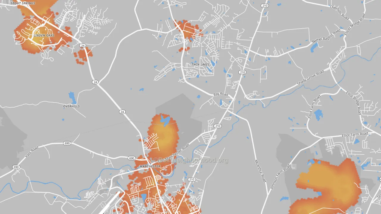 Bike Grade map of Spring Lake, NC
