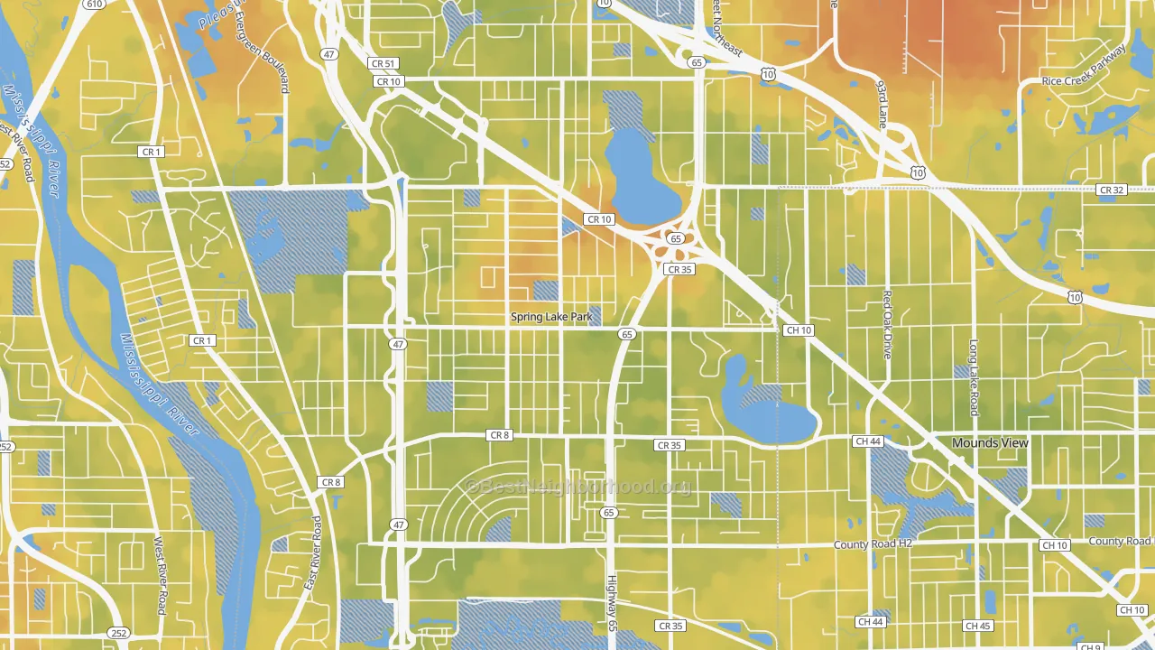 Bike Grade map of Spring Lake Park, MN