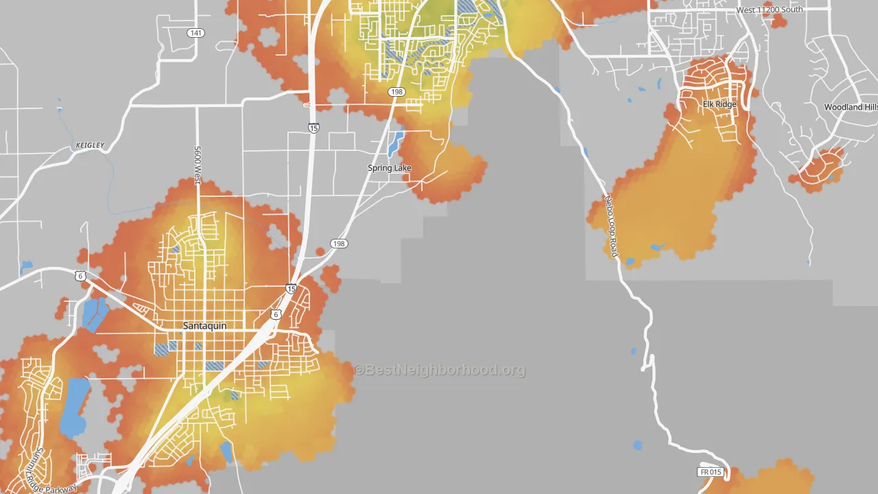 Bike Grade map of Spring Lake, UT