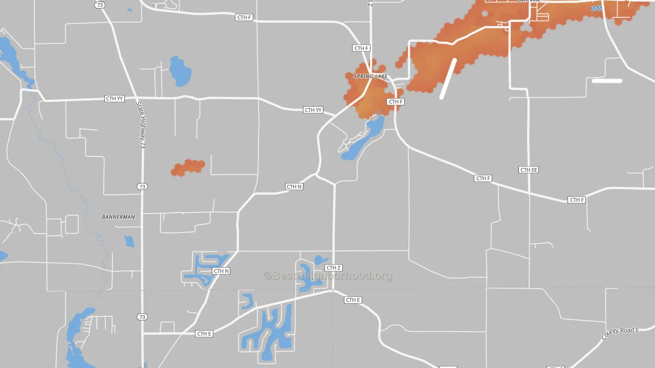 Bike Grade map of Spring Lake, WI