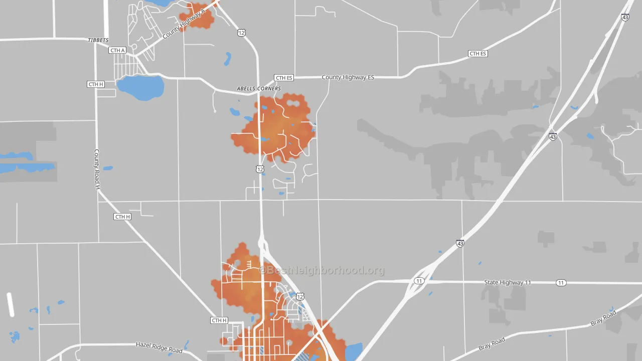 Bike Grade map of Spring Prairie, WI