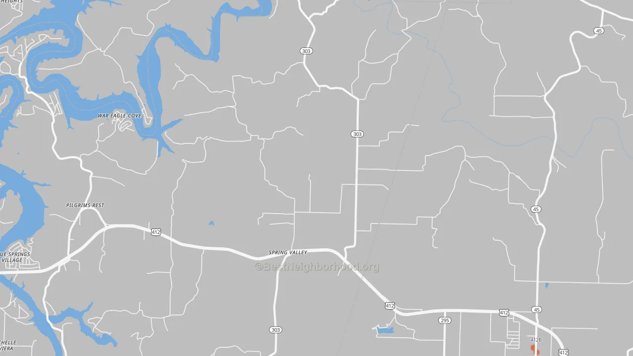Bike Grade map of Spring Valley, AR