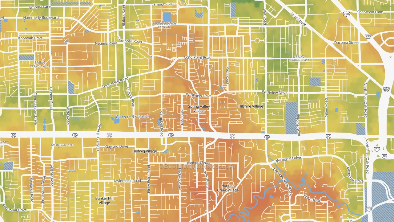 Bike Grade map of Spring Valley, TX