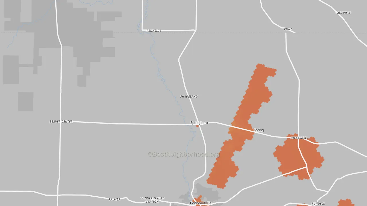 Bike Grade map of Springboro, PA