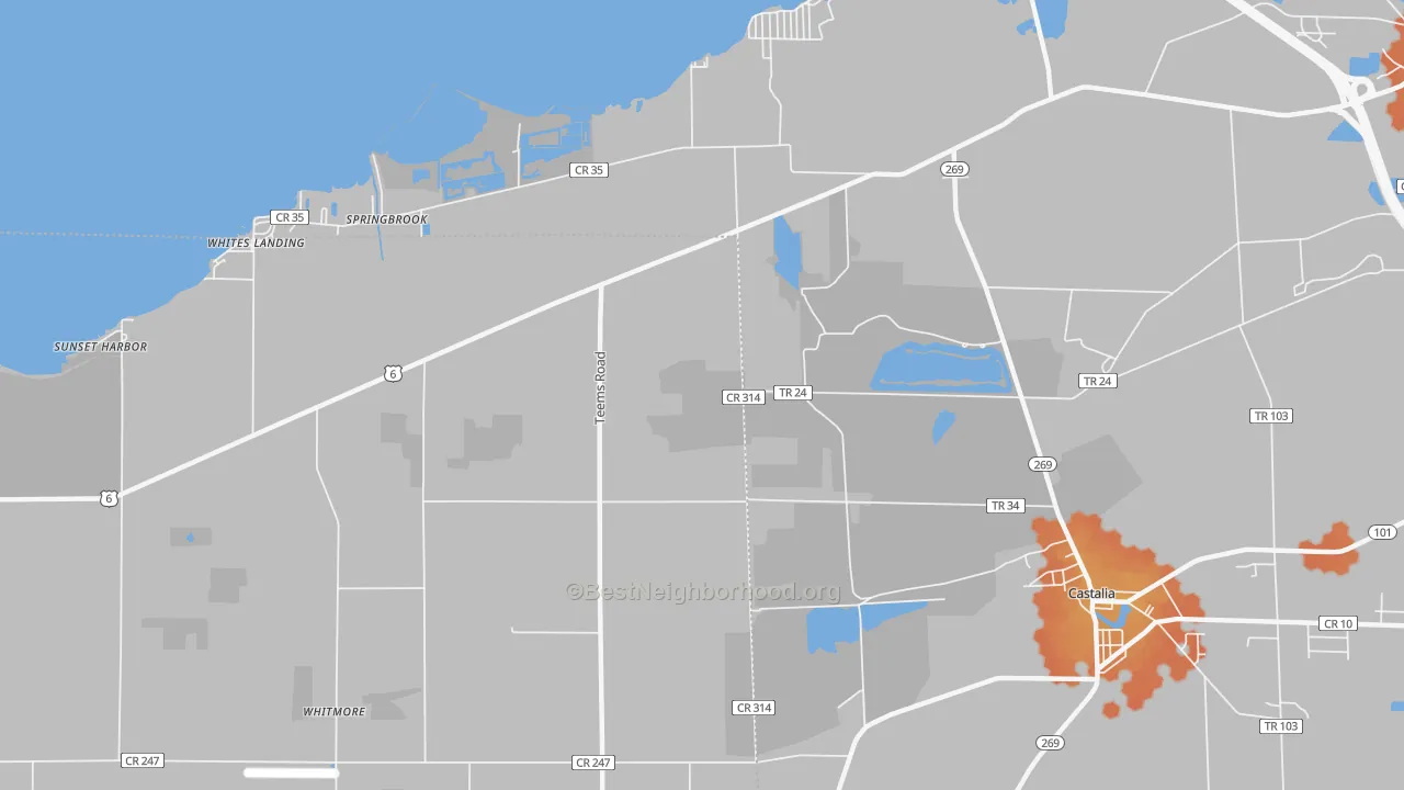 Bike Grade map of Springbrook, OH