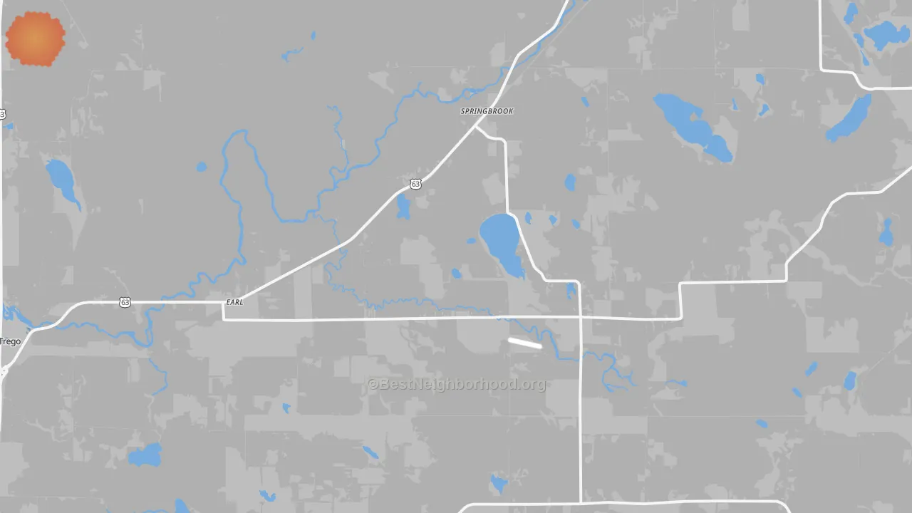 Bike Grade map of Springbrook, WI