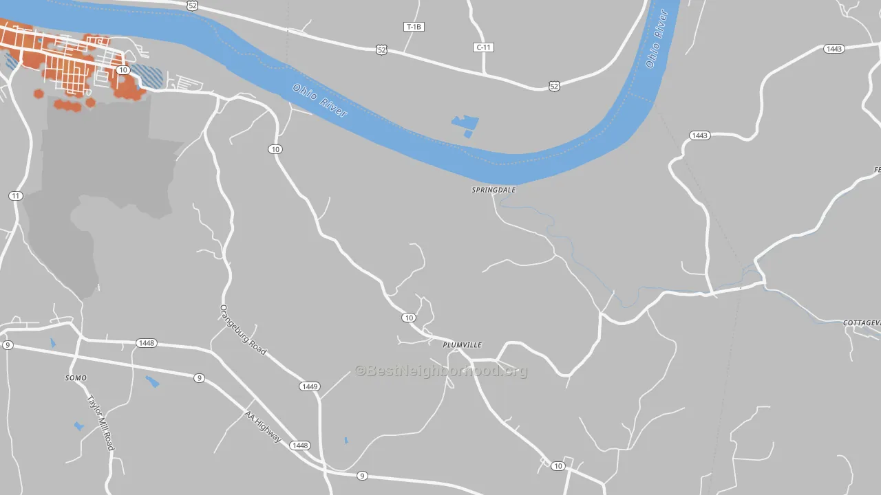 Bike Grade map of Springdale, KY