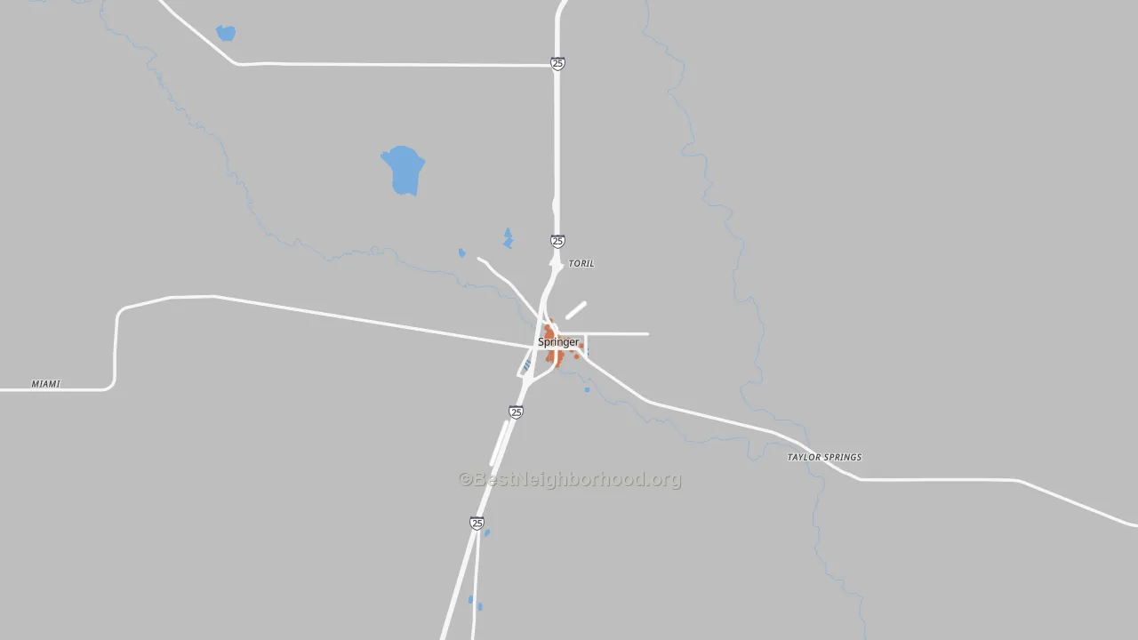 Bike Grade map of Springer, NM