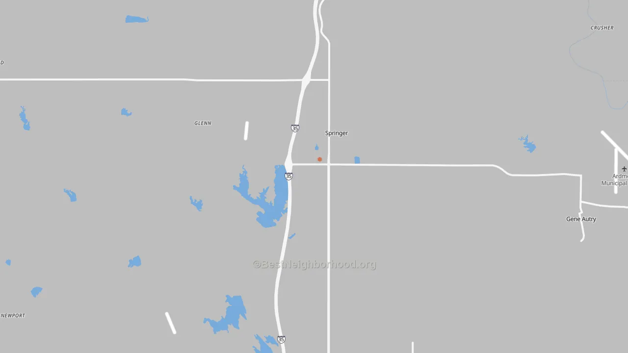 Bike Grade map of Springer, OK