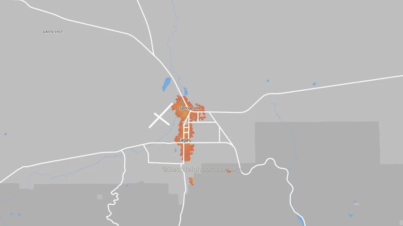 Bike Grade map of Springerville, AZ