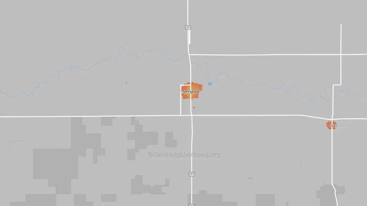 Bike Grade map of Springfield, CO