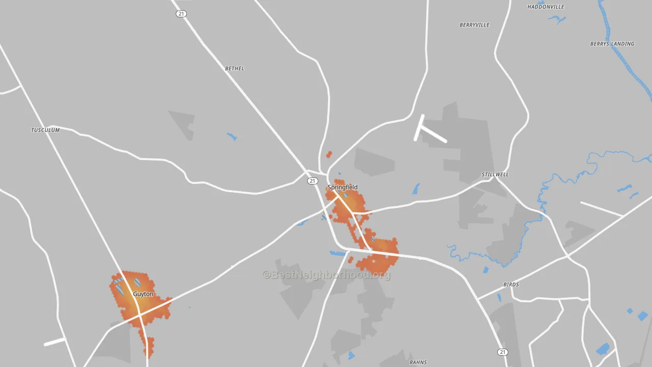 Bike Grade map of Springfield, GA