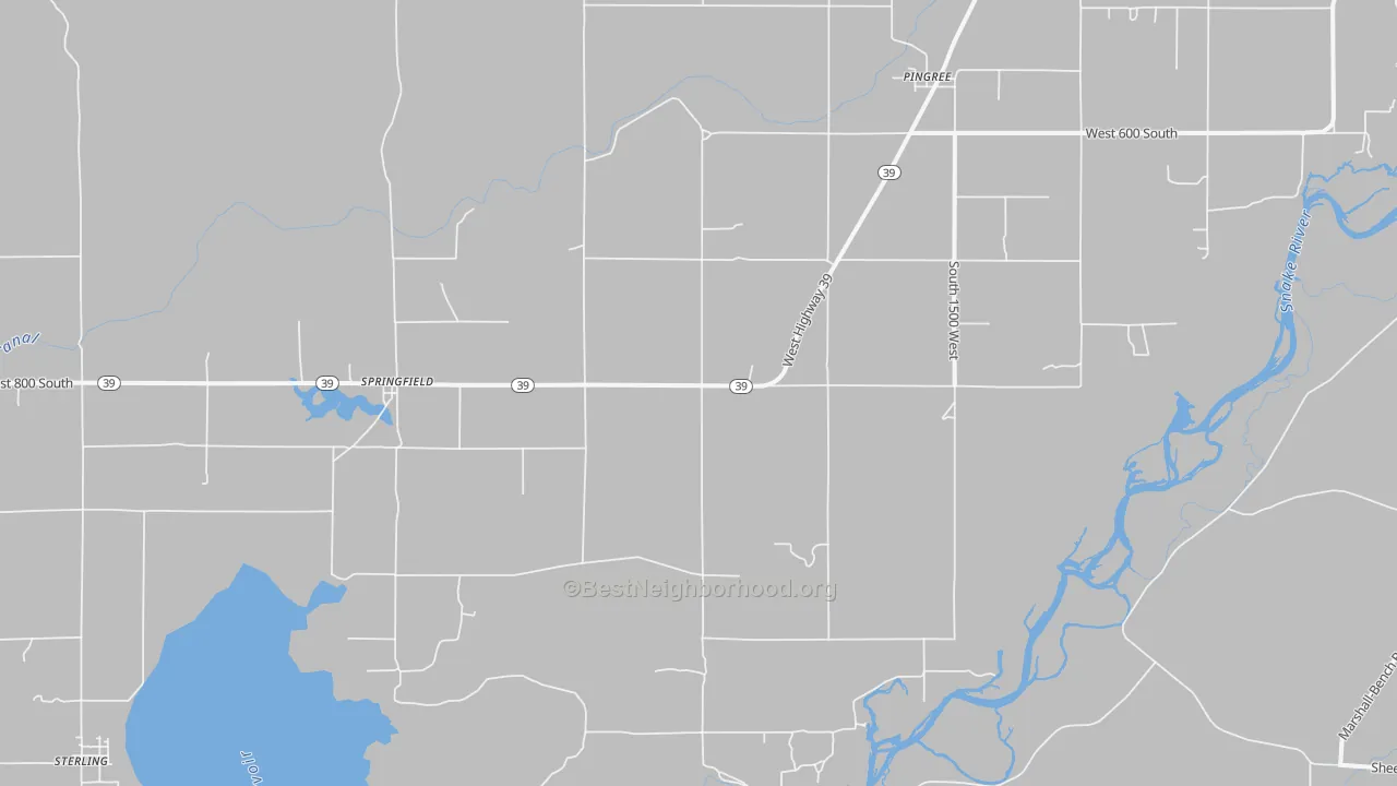 Bike Grade map of Springfield, ID