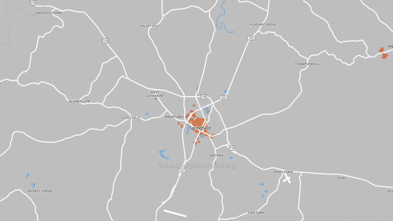 Bike Grade map of Springfield, KY