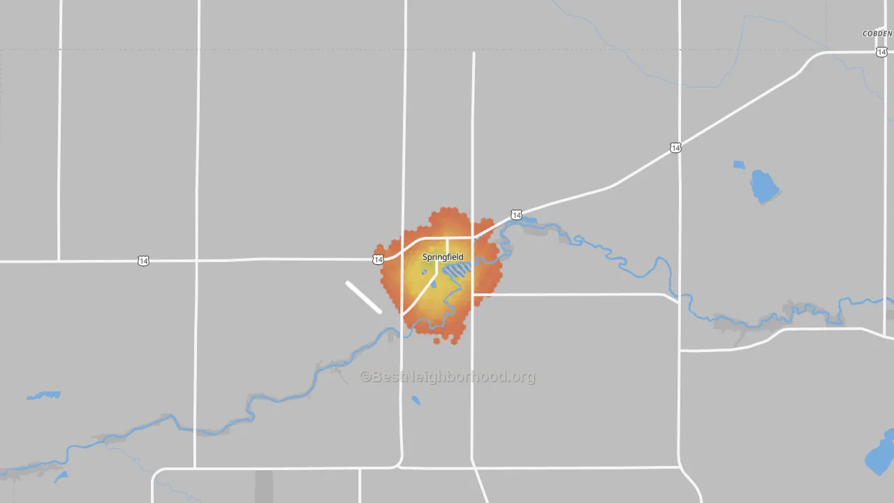 Bike Grade map of Springfield, MN