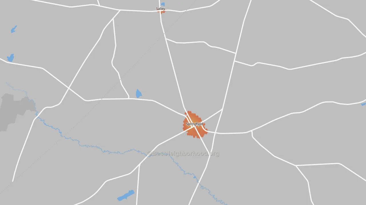 Bike Grade map of Springfield, SC