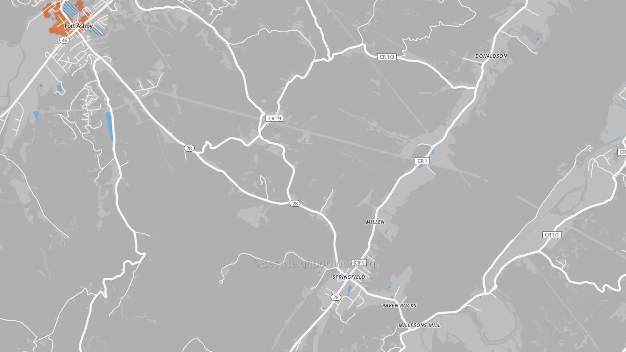 Bike Grade map of Springfield, WV