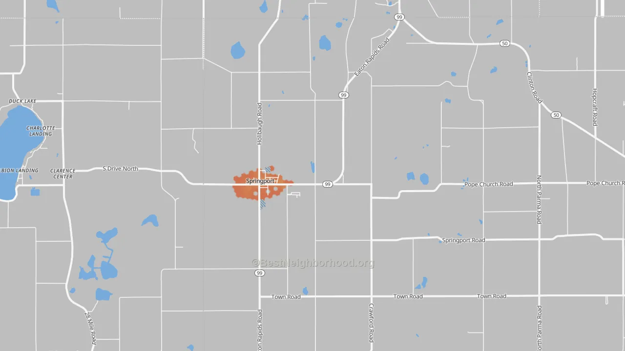 Bike Grade map of Springport, MI