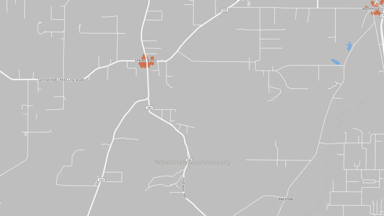 Bike Grade map of Springridge, LA