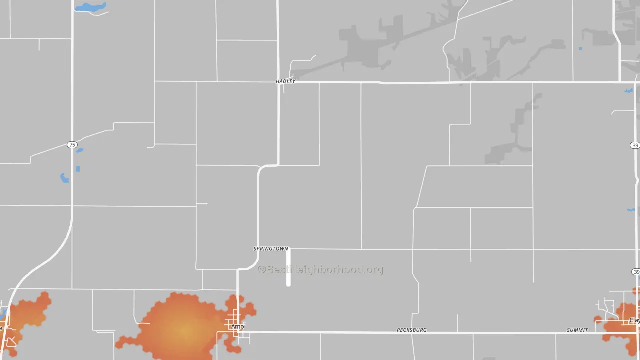Bike Grade map of Springtown, IN