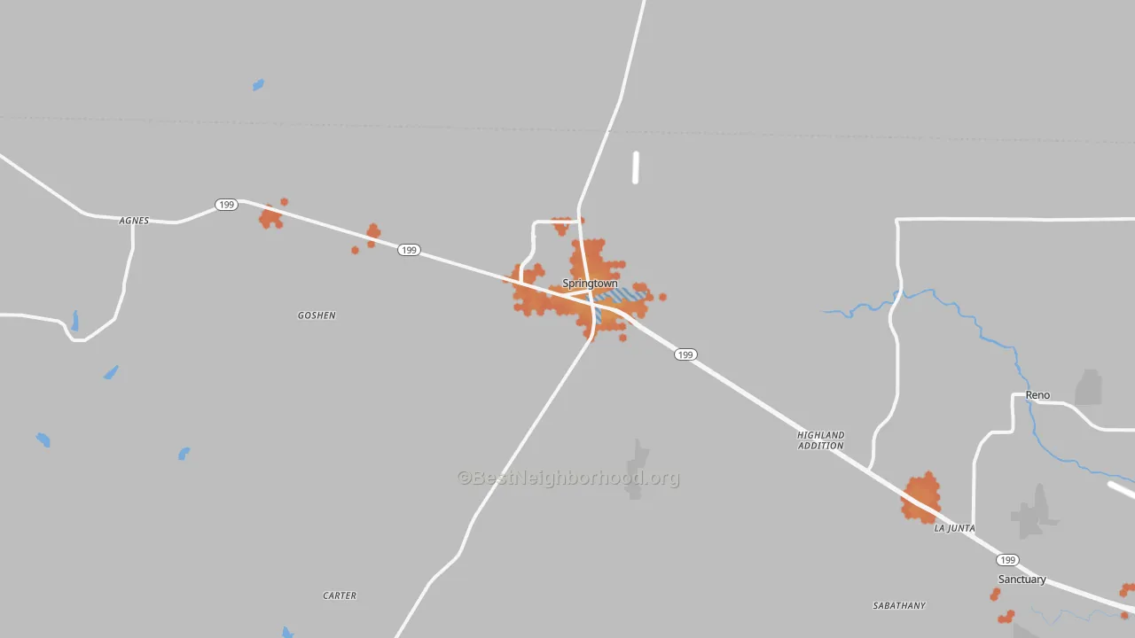 Bike Grade map of Springtown, TX
