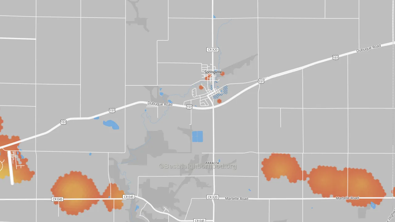 Bike Grade map of Springville, IA