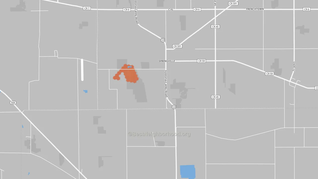Bike Grade map of Springville, OH