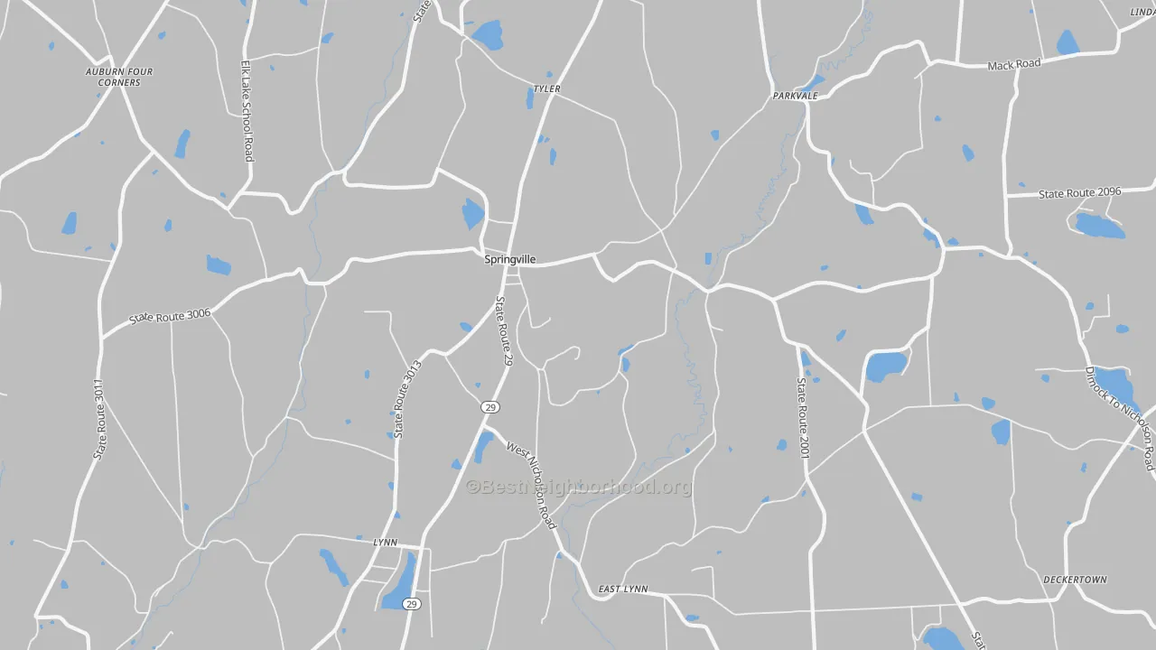 Bike Grade map of Springville, PA
