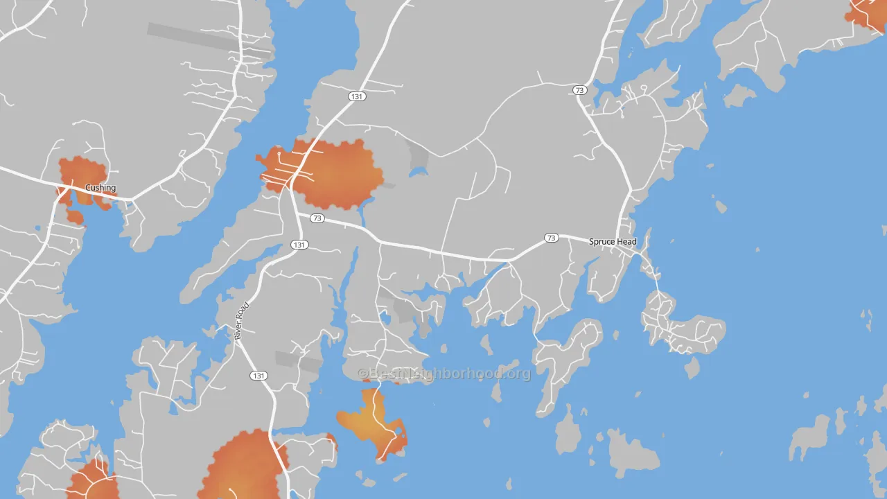 Bike Grade map of Spruce Head, ME