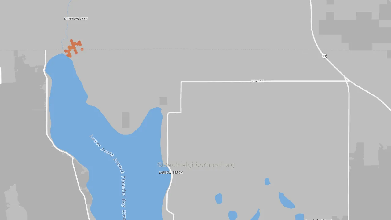 Bike Grade map of Spruce, MI