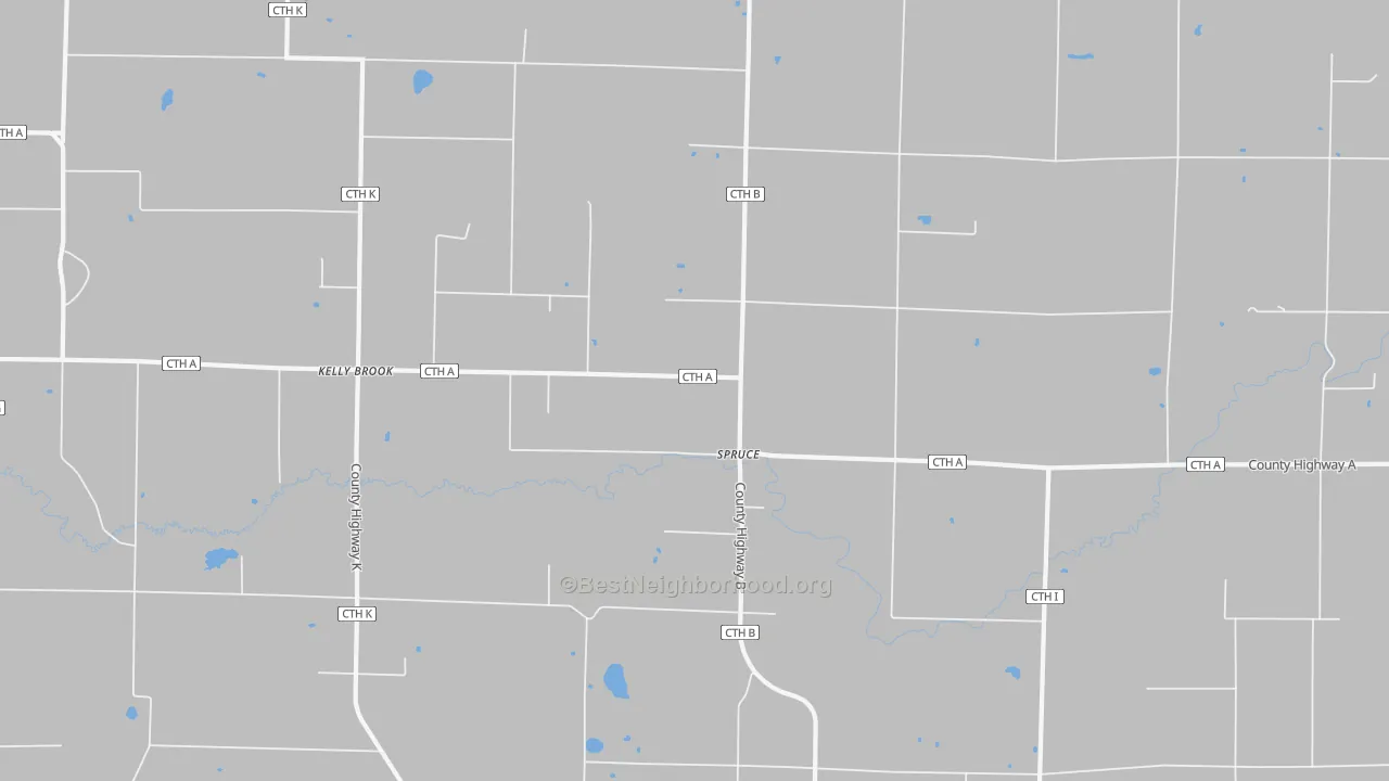 Bike Grade map of Spruce, WI